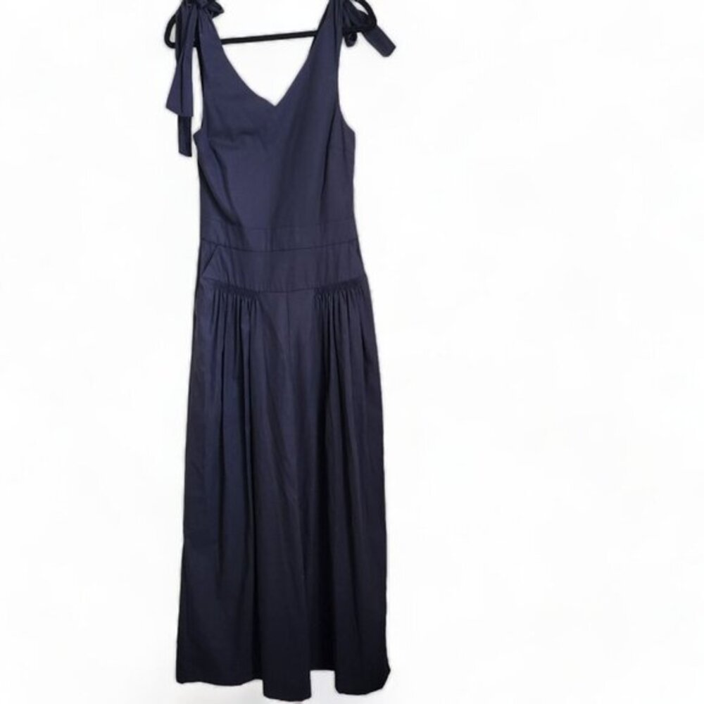 TEIJA Teija Eilola‎ Structured Jumpsuit Womans Size 8 Ultra Wide Pants Navy NWT